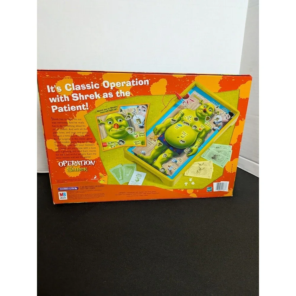 2004 Shrek Operation Game by Milton Bradley Complete and Working Good Condition